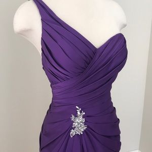 Val Stefani Purple one shoulder dress